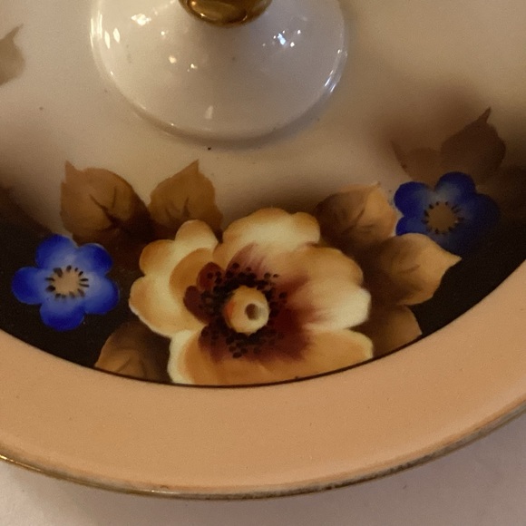 Vintage Noritake Lusterware Hand Painted Floral center handle plate - Picture 5 of 7